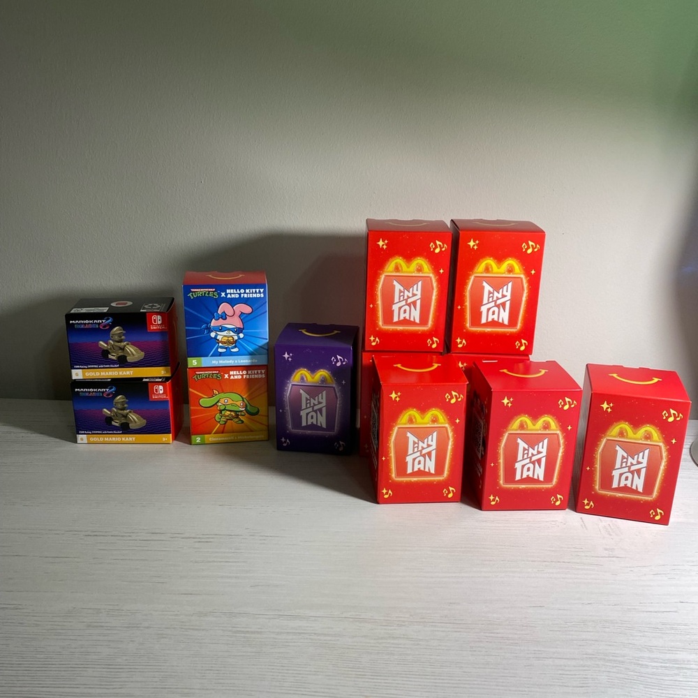 McDonald's happy meal toys.  Different toys. -
